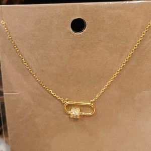 18k gold dipped delicate carabiner necklace